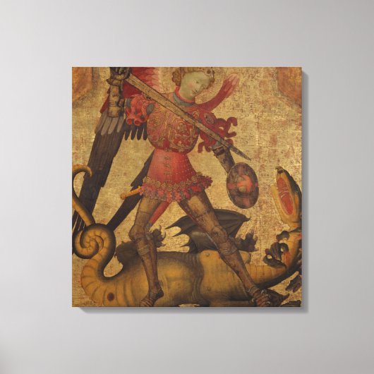 Saint Michael en de Dragon Canvas Afdruk (Voorkant)