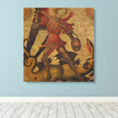 Saint Michael en de Dragon Canvas Afdruk (Insitu (Houten vloer))