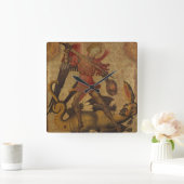 Saint Michael en de Dragon Vierkante Klok (Huis)