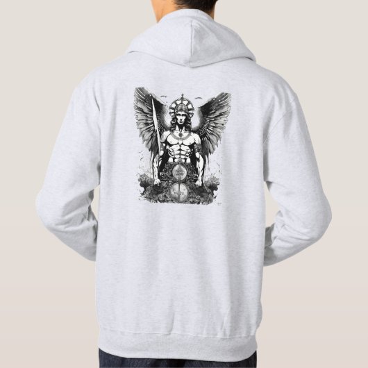 Saint Michael: Esoteric Guardian-capuchonontwerp Hoodie (Achterkant)