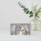 Saint Michael (gekleurd glas) van Burne Jones Visitekaartje (Staand voorkant)