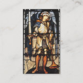 Saint Michael (gekleurd glas) van Burne Jones Visitekaartje (Achterkant)