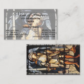 Saint Michael (gekleurd glas) van Burne Jones Visitekaartje (Voorkant / Achterkant)