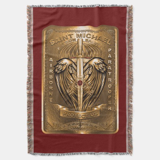 Saint Michael Patron Saint-Paratroopers  Deken (Voorkant Verticaal)