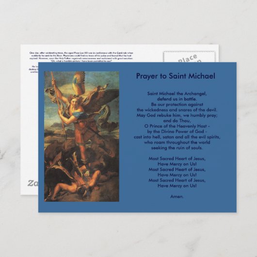 Saint Michael Prayer briefkaart (Voorkant / Achterkant)