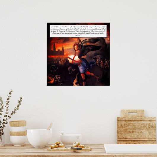 Saint Michael Prayer Poster (Keuken)