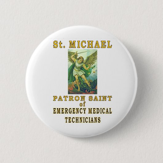 SAINT MICHAEL RONDE BUTTON 5,7 CM (Voorkant)