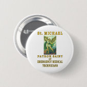 SAINT MICHAEL RONDE BUTTON 5,7 CM (Voorkant /achterkant)