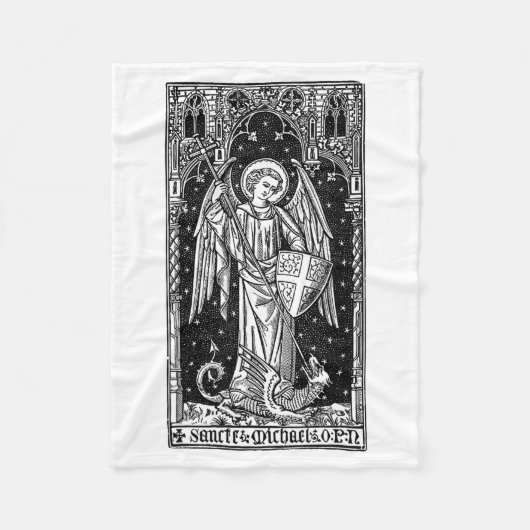 Saint Michael The Archangel Defeating Satan Christ Fleece Deken (Voorkant)