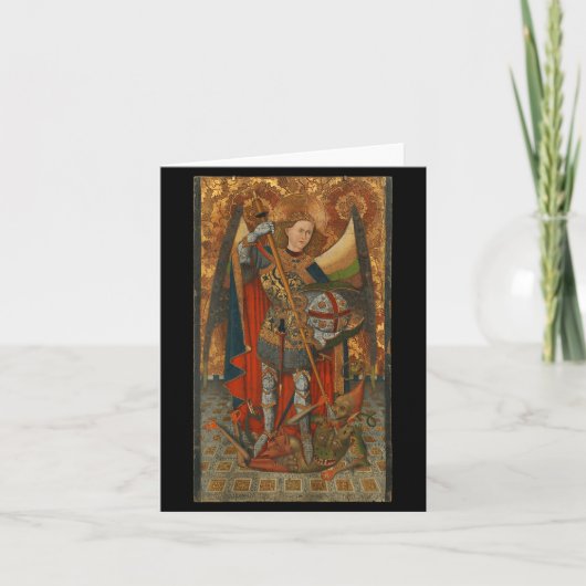 Saint Michael The Archangel Defeating Satan Christ Kaart (Voorkant)
