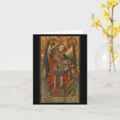 Saint Michael The Archangel Defeating Satan Christ Kaart (Gele Bloem)