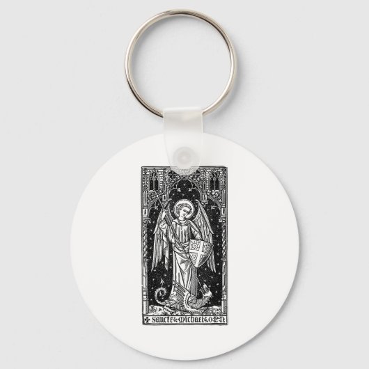 Saint Michael The Archangel Defeating Satan Christ Sleutelhanger (Voorkant)