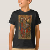 Saint Michael The Archangel Defeating Satan Christ T-shirt (Voorkant)