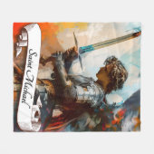 Saint Michael the Archangel Fleece Deken (Voorkant (Horizontaal))