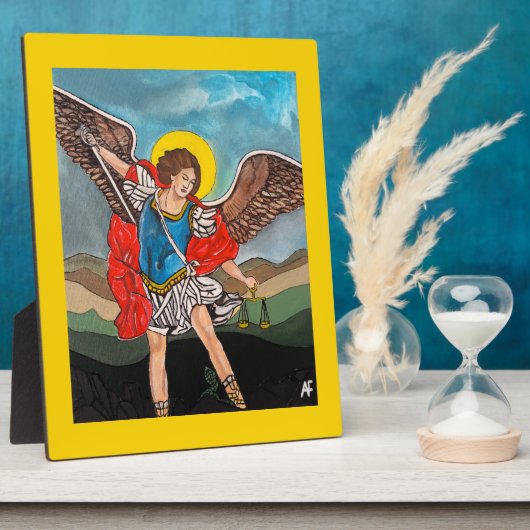 Saint Michael the Archangel Painting by Alfred Fox Fotoplaat (Zijkant)