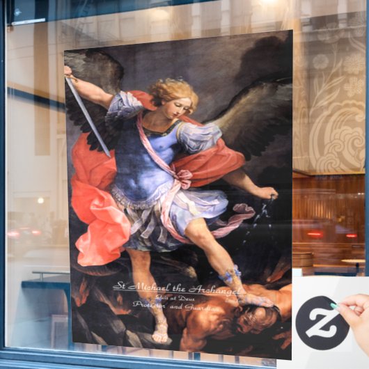 Saint Michael the Archangel Raamsticker (Cafe Raam)