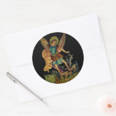 Saint Michael The Archangel Ronde Sticker (Envelop)