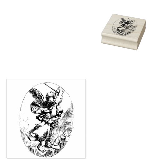 Saint Michael the Archangel Rubber Stamp Rubberstempel (Gestempeld)