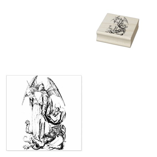 Saint Michael the Archangel Rubber Stamp Rubberstempel (Gestempeld)
