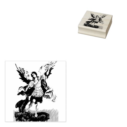 Saint Michael the Archangel Rubber Stamp Rubberstempel (Gestempeld)