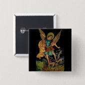 Saint Michael The Archangel Vierkante Button 5,1 Cm (Voorkant /achterkant)