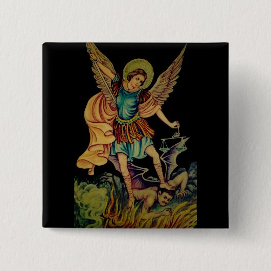 Saint Michael The Archangel Vierkante Button 5,1 Cm (Voorkant)
