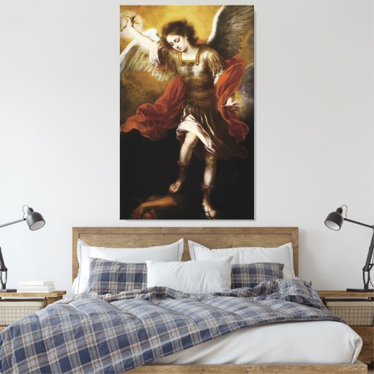 Saint Michael van Murillo Canvas Afdruk (Insitu (Slaapkamer))
