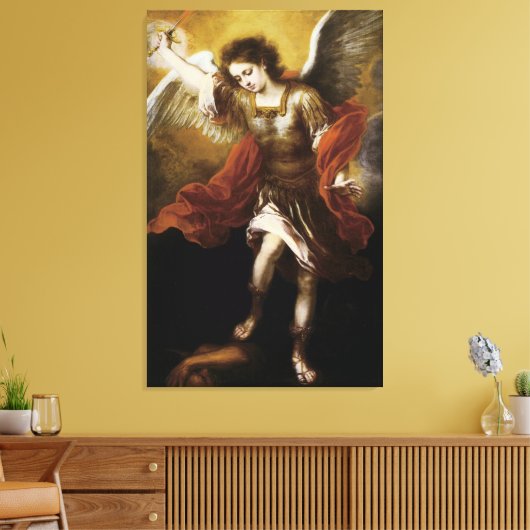 Saint Michael van Murillo Canvas Afdruk (Insitu (Woonkamer))