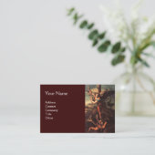 SAINT MICHAEL VANGUISHING SATAN Brown Visitekaartje (Staand voorkant)