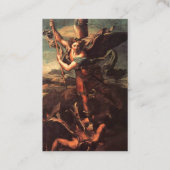 SAINT MICHAEL VANGUISHING SATAN Brown Visitekaartje (Achterkant)