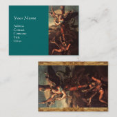 SAINT MICHAEL VANGUISHING SATAN, bruin groen Visitekaartje (Voorkant / Achterkant)