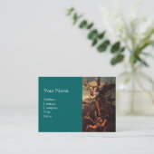 SAINT MICHAEL VANGUISHING SATAN, bruin groen Visitekaartje (Staand voorkant)