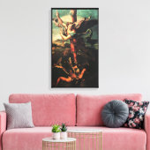 SAINT MICHAEL VANGUISHING SATAN CANVAS AFDRUK (Insitu (Woonkamer))