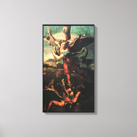 SAINT MICHAEL VANGUISHING SATAN CANVAS AFDRUK (Voorkant)