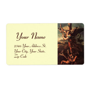 SAINT MICHAEL VANGUISHING SATAN ETIKET