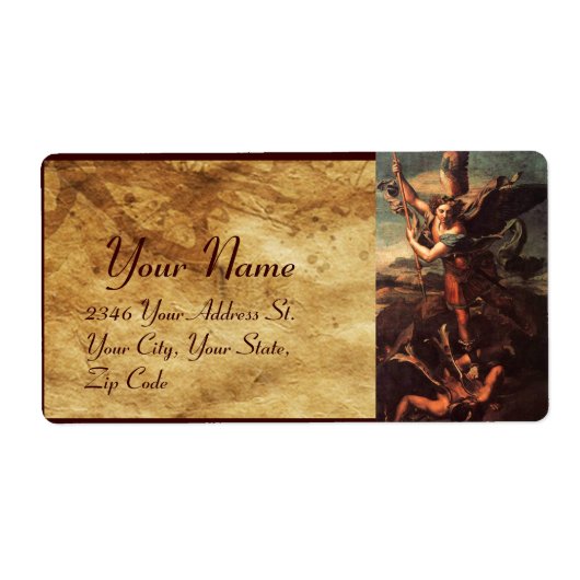 SAINT MICHAEL VANGUISHING SATAN ETIKET (Voorkant)