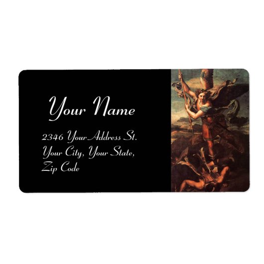 SAINT MICHAEL VANGUISHING SATAN ETIKET (Voorkant)
