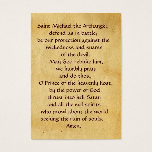 SAINT MICHAEL VANGUISHING SATAN Prayer Kaart (Voorkant)