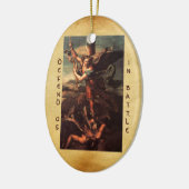 SAINT MICHAEL VANGUISHING SATAN Prayer Keramisch Ornament (Links)