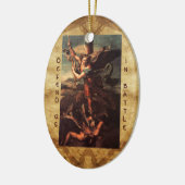 SAINT MICHAEL VANGUISHING SATAN Prayer Keramisch Ornament (Links)