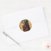 SAINT MICHAEL VANGUISHING SATAN RONDE STICKER (Envelop)