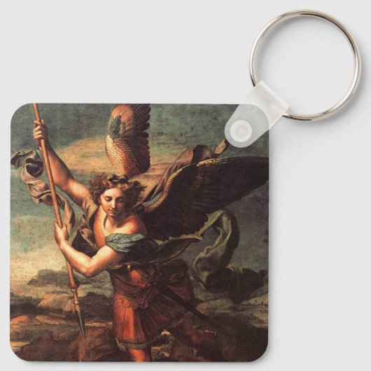 SAINT MICHAEL VANGUISHING SATAN SLEUTELHANGER (Achterkant)
