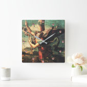 SAINT MICHAEL VANGUISHING SATAN VIERKANTE KLOK (Huis)