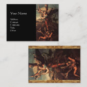 SAINT MICHAEL VANGUISHING SATAN, zwart Visitekaartje (Voorkant / Achterkant)