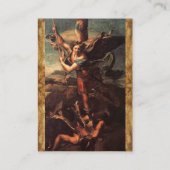 SAINT MICHAEL VANGUISHING SATAN, zwart Visitekaartje (Achterkant)