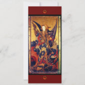 Saint Michael Vanguishing the Devil, rode ruby Kaart (Voorkant)