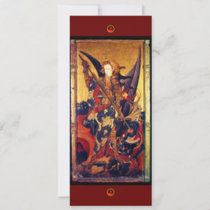 Saint Michael Vanguishing the Devil, rode ruby Kaart