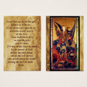Saint Michael Vanquishing de Devil Prayer Kaart (Voorkant /achterkant)