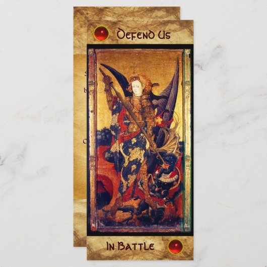 Saint Michael Vanquishing de Devil Prayer Kaart (Voorkant / Achterkant)