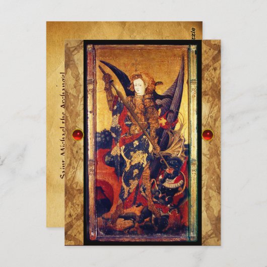 Saint Michael Vanquishing de Devil Prayer Kaart (Voorkant / Achterkant)